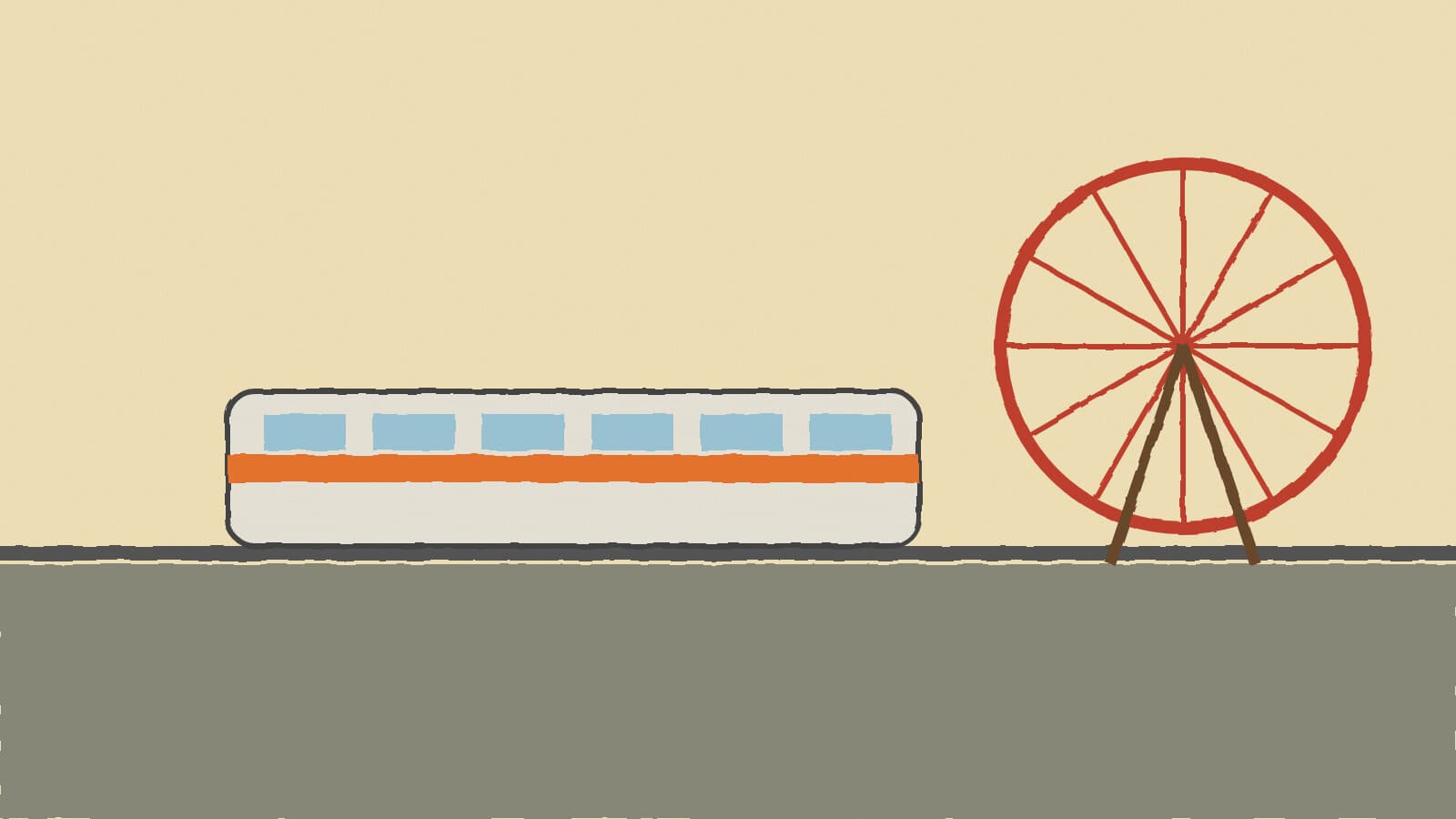 Light rail train and fair - illustration, Jake Team LLC