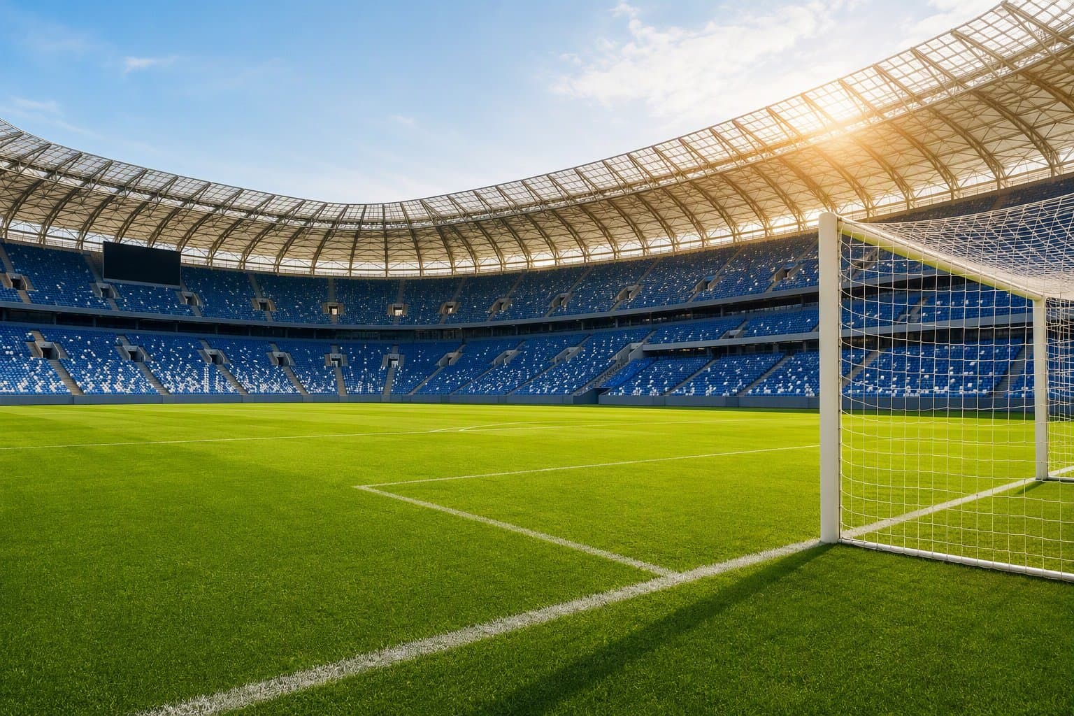 Empty Sunlit Stadium - illustration, Jake Team LLC