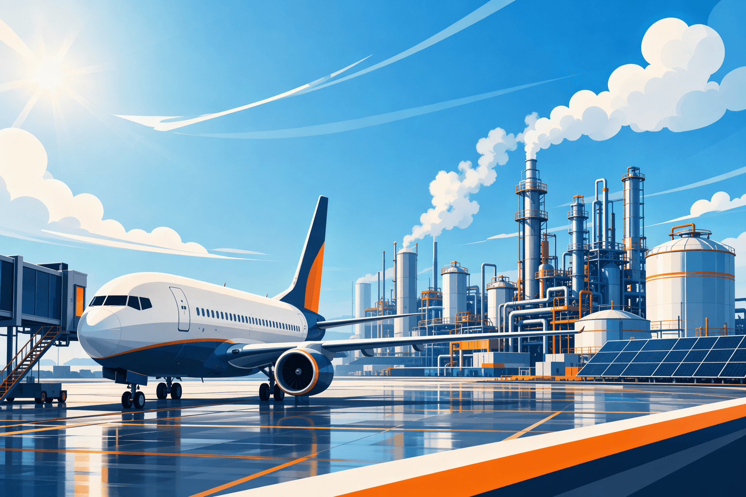 sustainable aviation fuel - illustration, Jake Team LLC