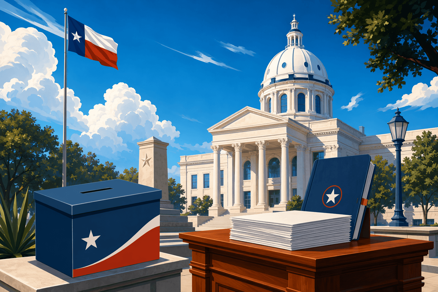 Texas governance and elections - illustration, Jake Team LLC