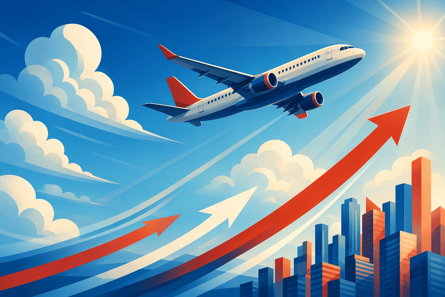 Airline Financial Growth - illustration, Jake Team LLC
