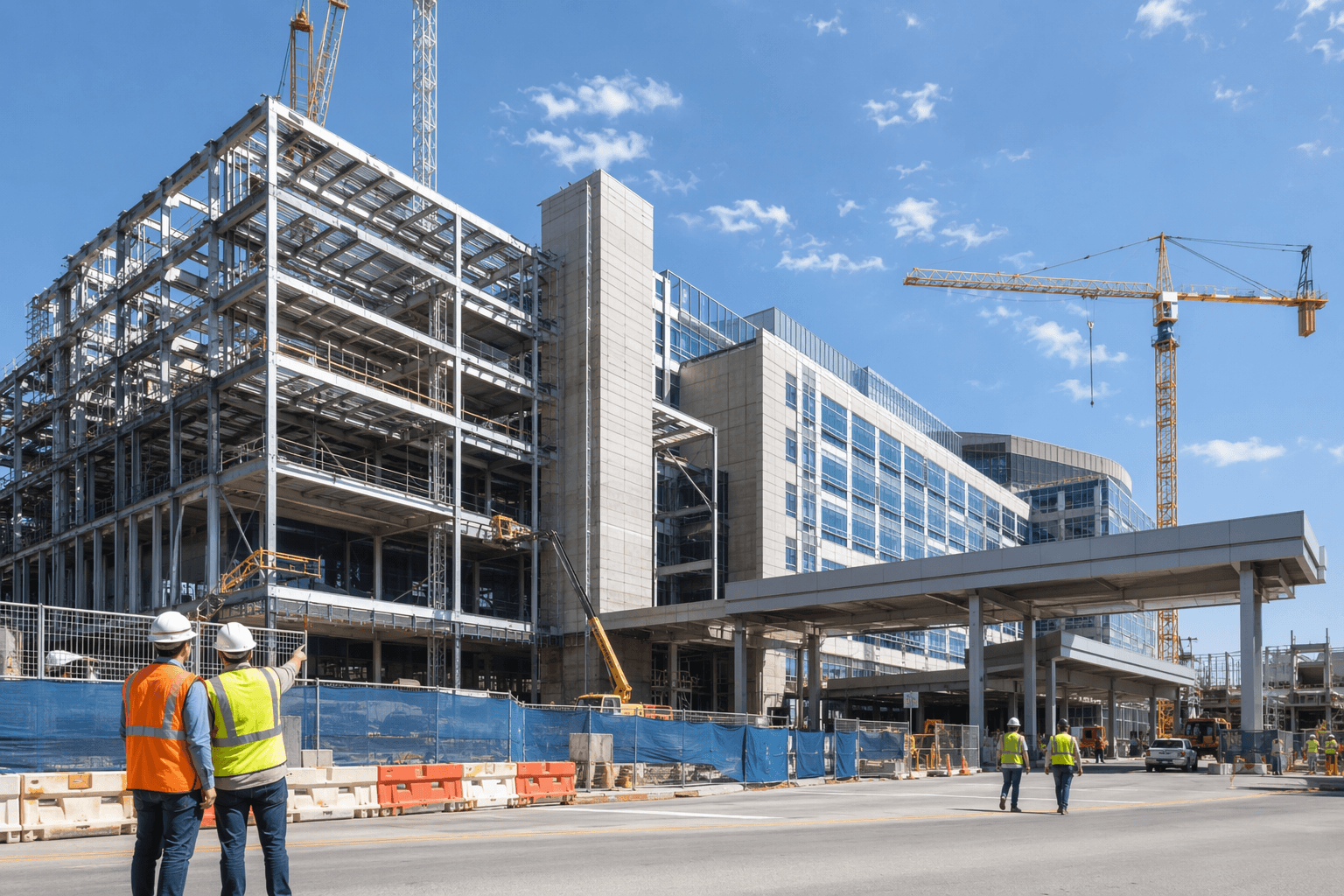 hospital construction site - illustration, Jake Team LLC
