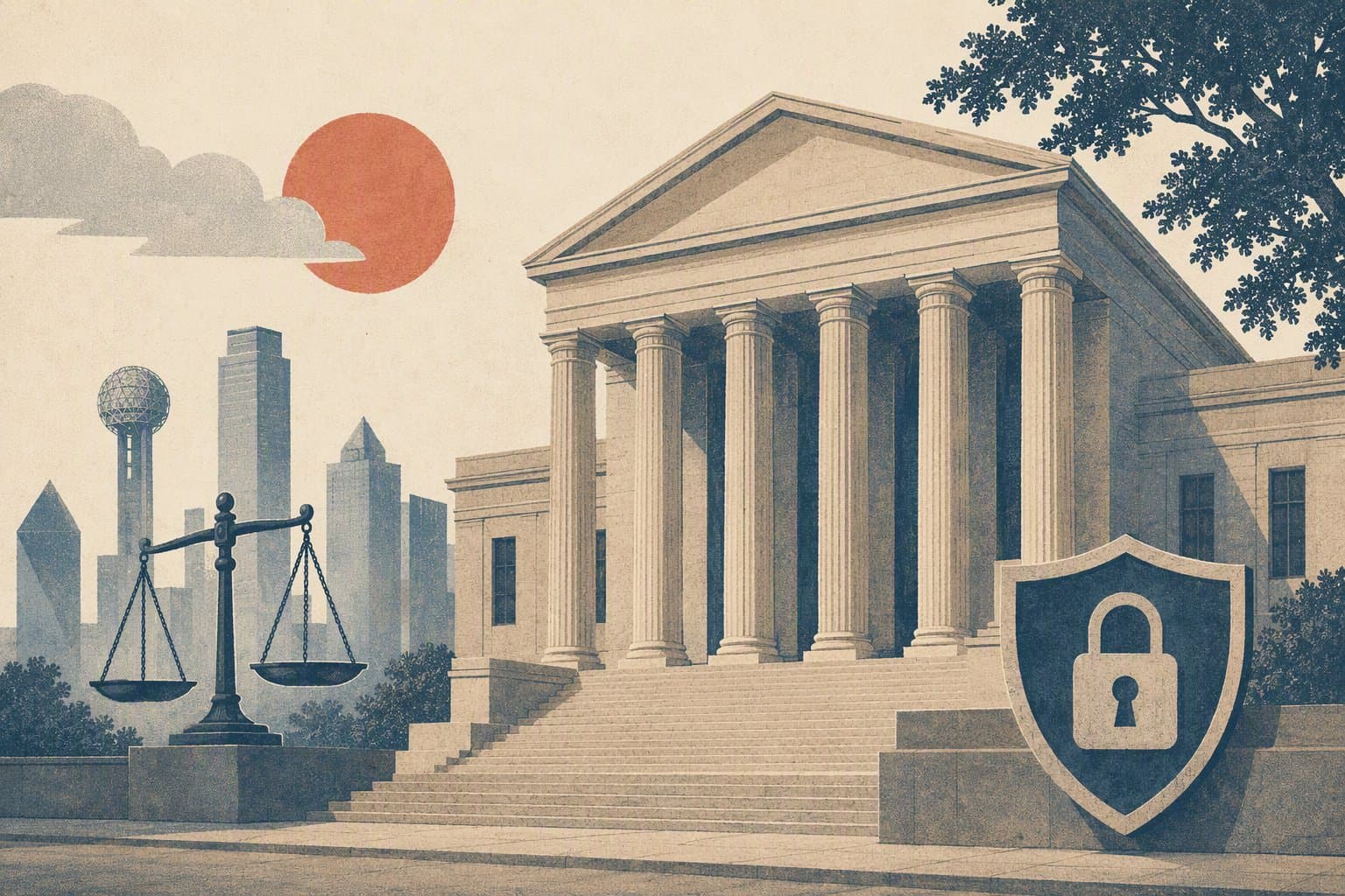 Dallas courthouse - illustration, Jake Team LLC