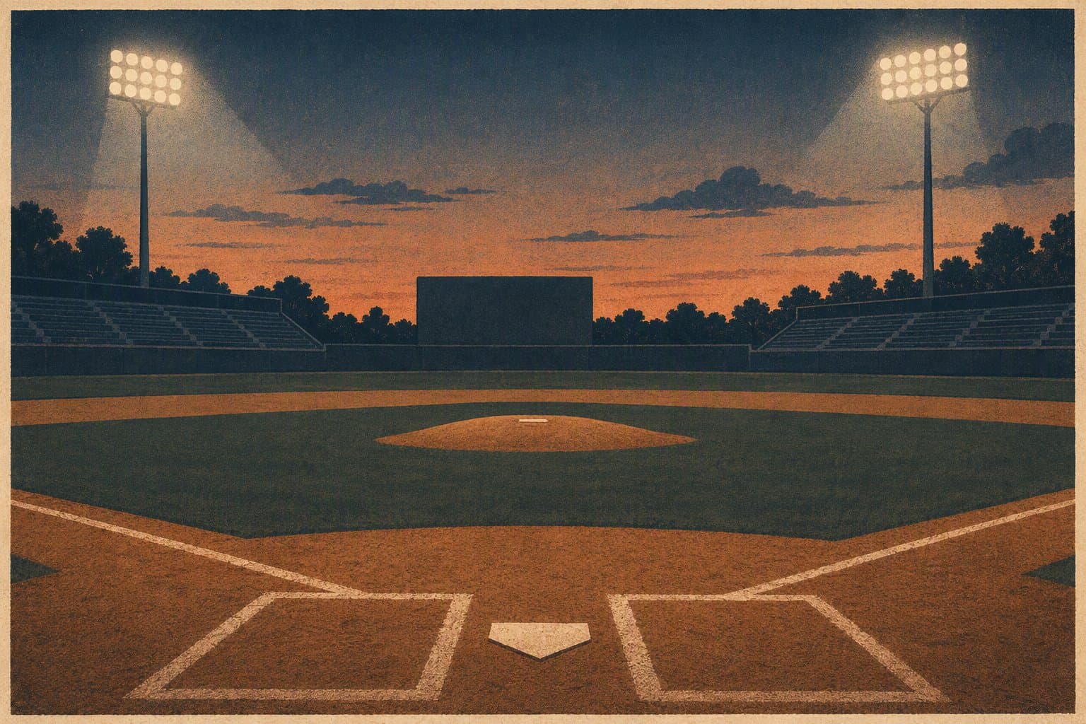 Baseball stadium lights - illustration, Jake Team LLC