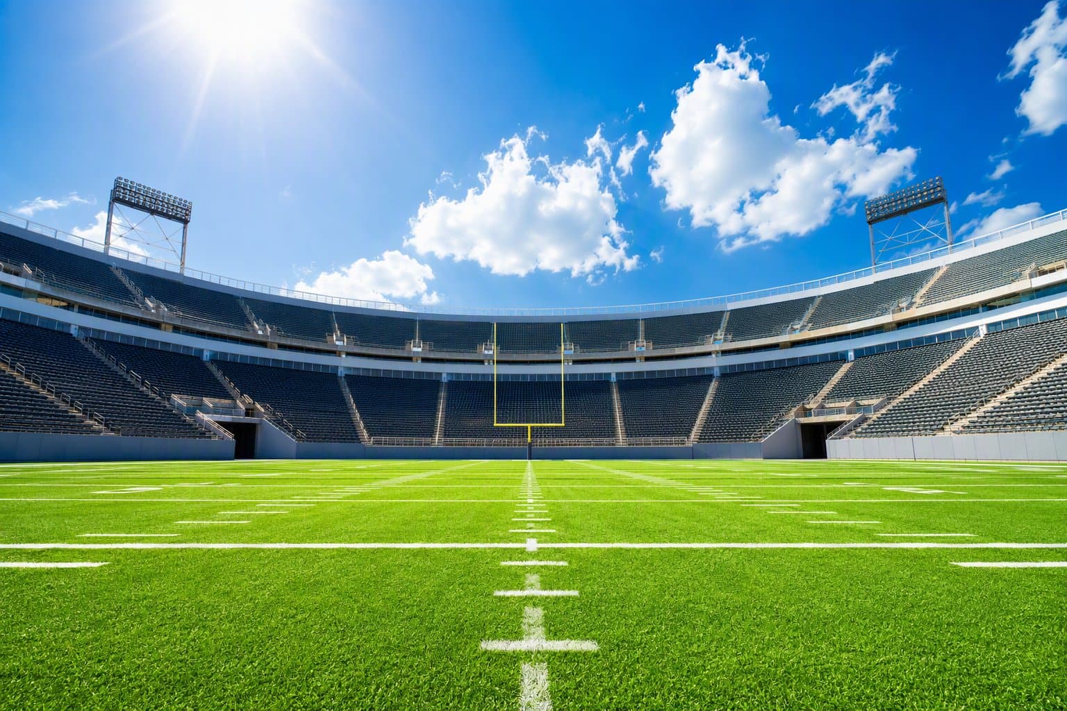 sunlit football stadium - illustration, Jake Team LLC