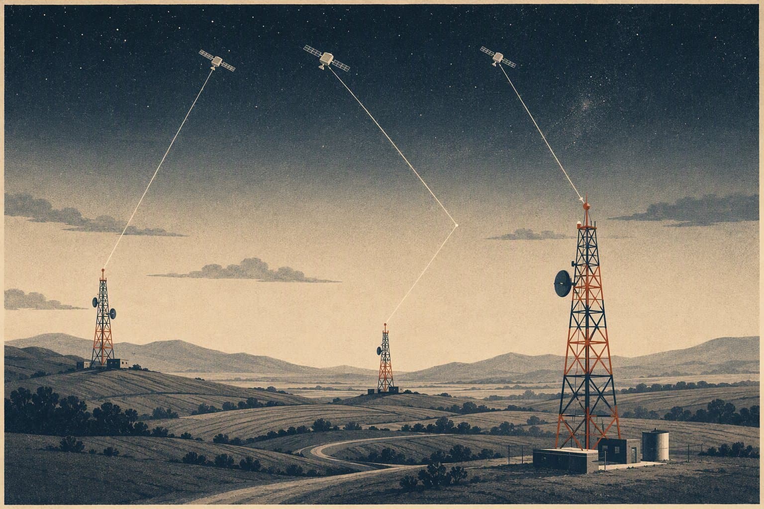 Satellite connectivity network - illustration, Jake Team LLC