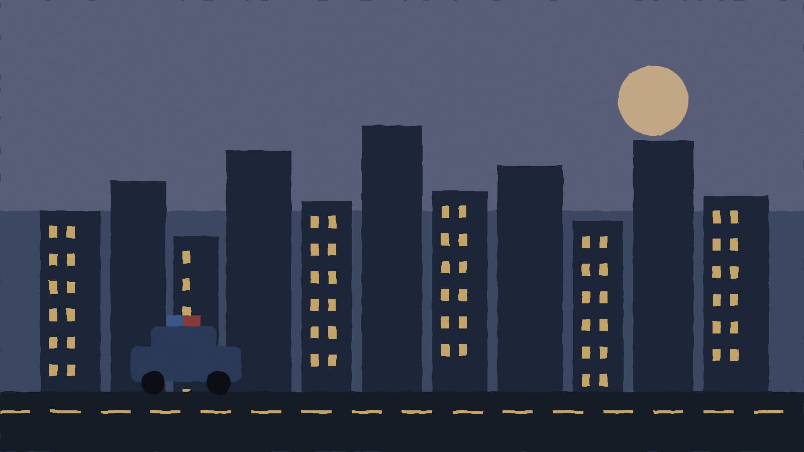 Skyline and patrol car - illustration, Jake Team LLC