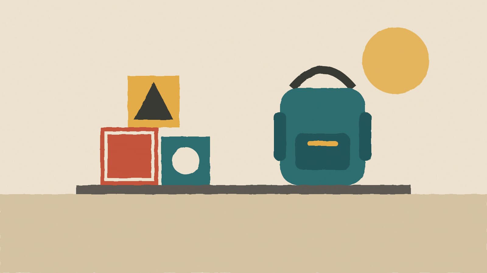 Blocks and a small backpack - illustration, Jake Team LLC