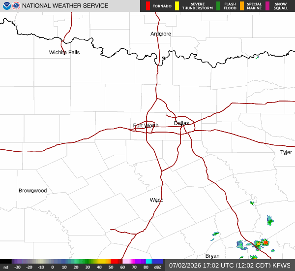 National Weather Service radar for North Texas (KFWS)
