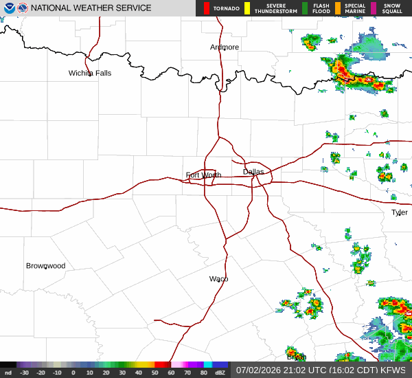 National Weather Service radar for North Texas (KFWS)