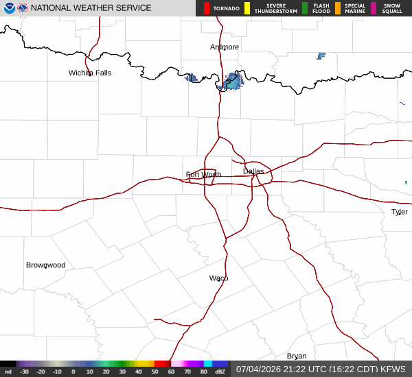 National Weather Service radar for North Texas (KFWS)