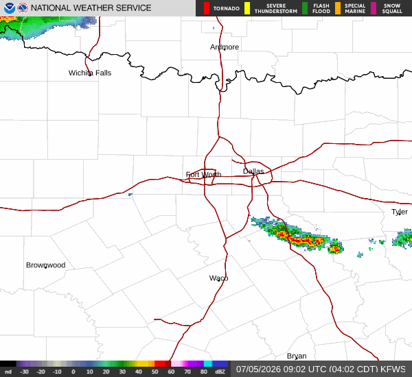 National Weather Service radar for North Texas (KFWS)
