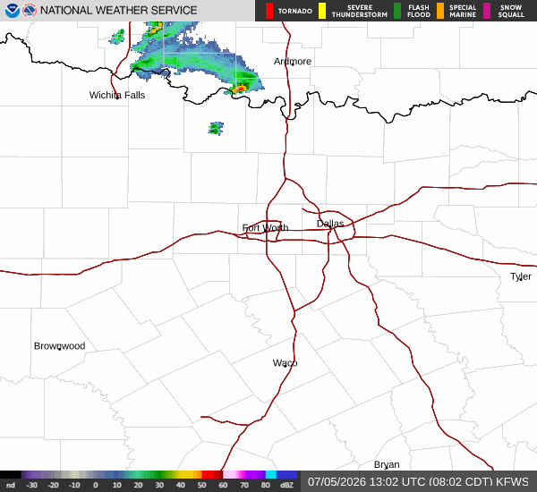 National Weather Service radar for North Texas (KFWS)