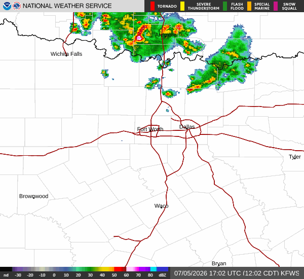 National Weather Service radar for North Texas (KFWS)