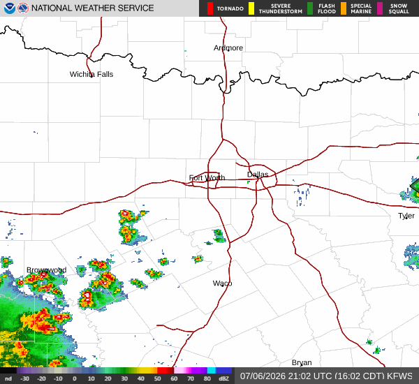 National Weather Service radar for North Texas (KFWS)
