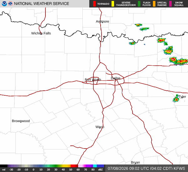 National Weather Service radar for North Texas (KFWS)