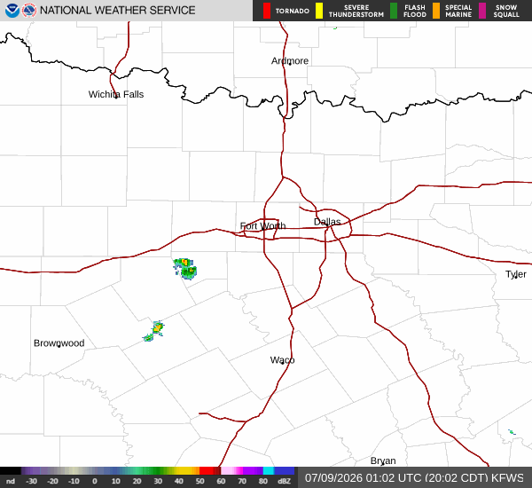 National Weather Service radar for North Texas (KFWS)