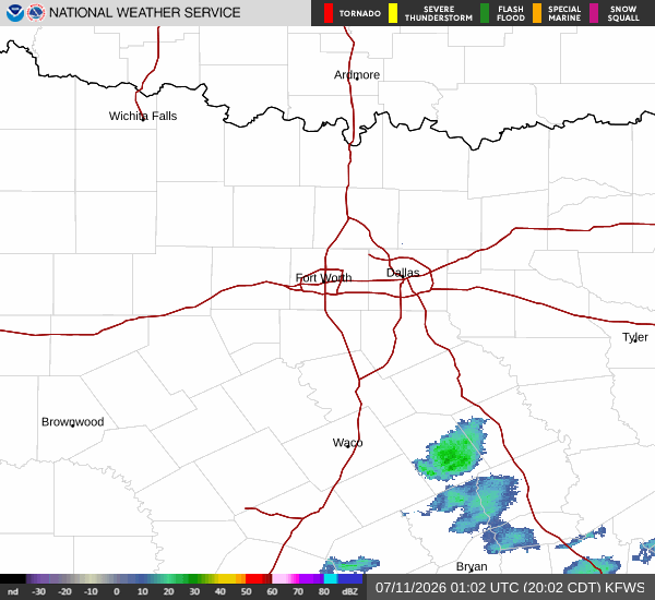 National Weather Service radar for North Texas (KFWS)