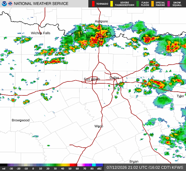 National Weather Service radar for North Texas (KFWS)