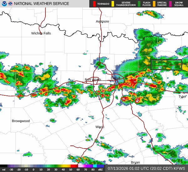 National Weather Service radar for North Texas (KFWS)