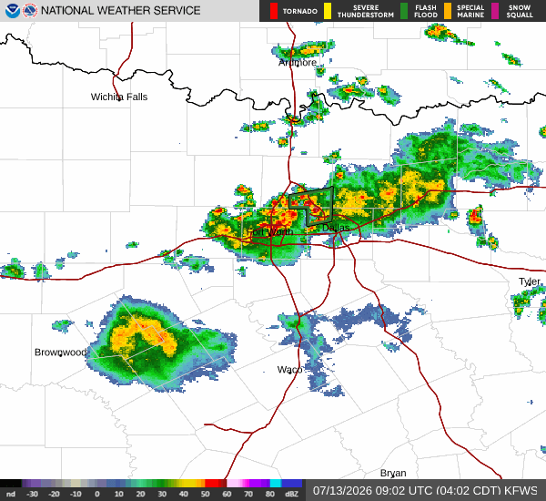 National Weather Service radar for North Texas (KFWS)