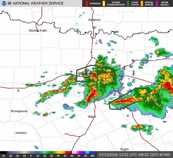 National Weather Service radar for North Texas (KFWS)