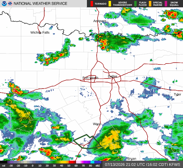 National Weather Service radar for North Texas (KFWS)