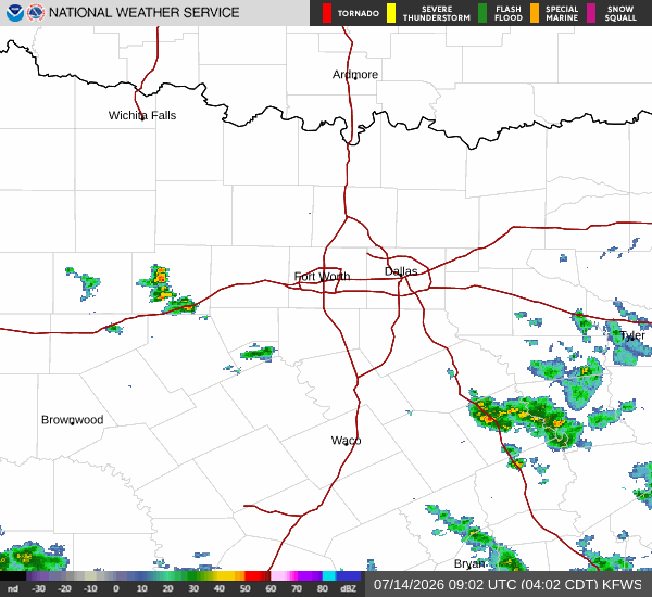 National Weather Service radar for North Texas (KFWS)