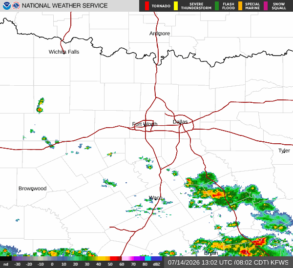 National Weather Service radar for North Texas (KFWS)
