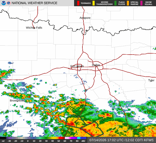National Weather Service radar for North Texas (KFWS)