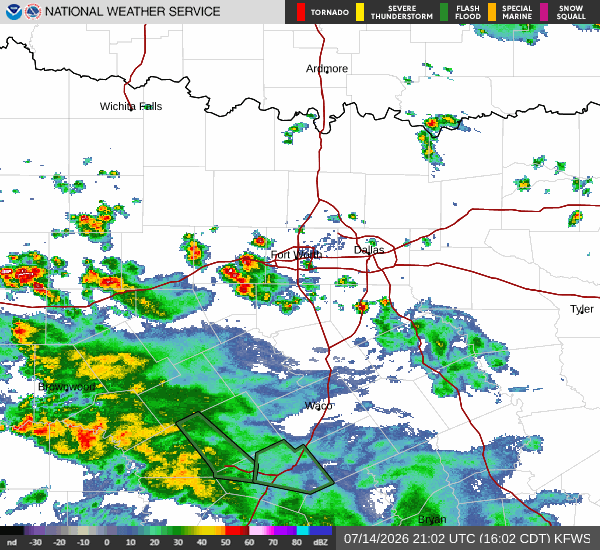 National Weather Service radar for North Texas (KFWS)