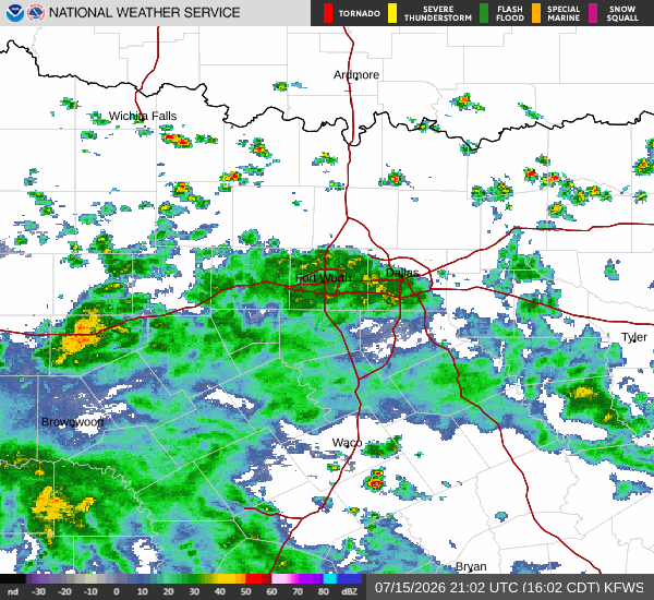National Weather Service radar for North Texas (KFWS)