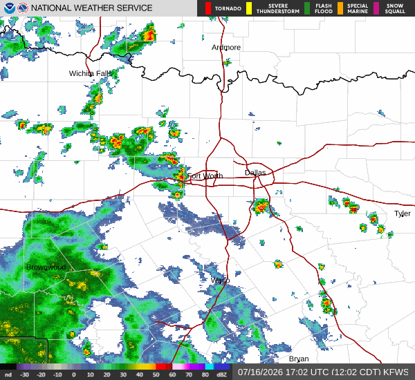 National Weather Service radar for North Texas (KFWS)