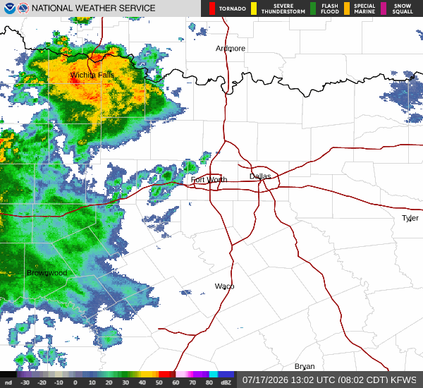 National Weather Service radar for North Texas (KFWS)