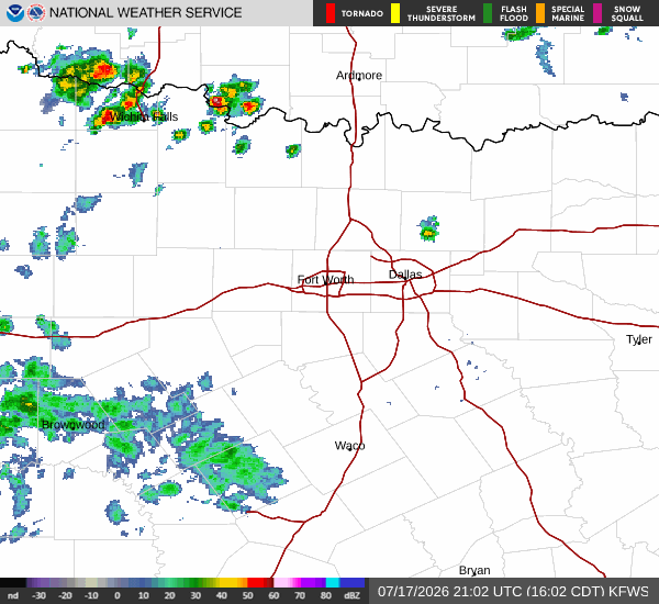 National Weather Service radar for North Texas (KFWS)