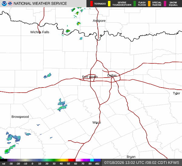 National Weather Service radar for North Texas (KFWS)