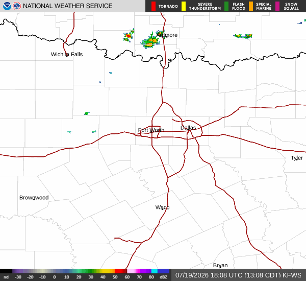 National Weather Service radar for North Texas (KFWS)