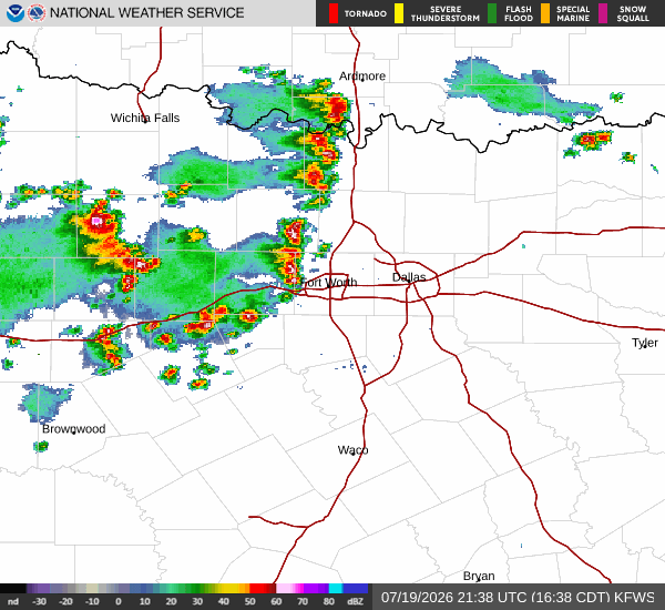 National Weather Service radar for North Texas (KFWS)