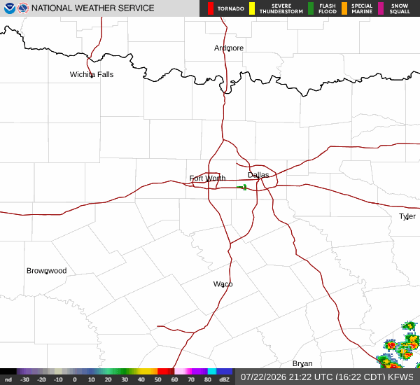 National Weather Service radar for North Texas (KFWS)