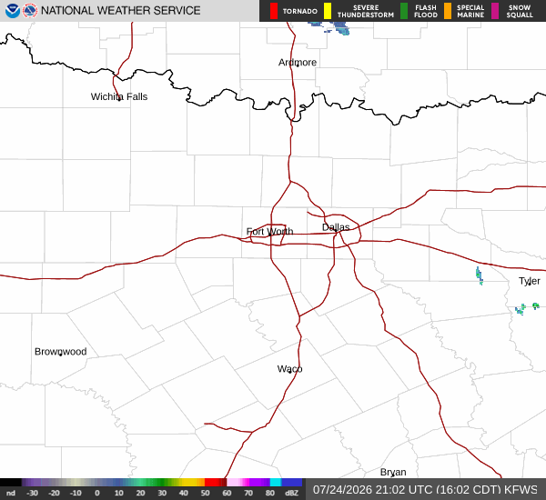 National Weather Service radar for North Texas (KFWS)