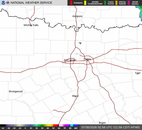 National Weather Service radar for North Texas (KFWS)