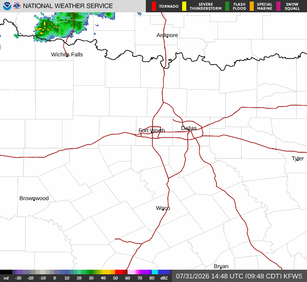 National Weather Service radar for North Texas (KFWS)