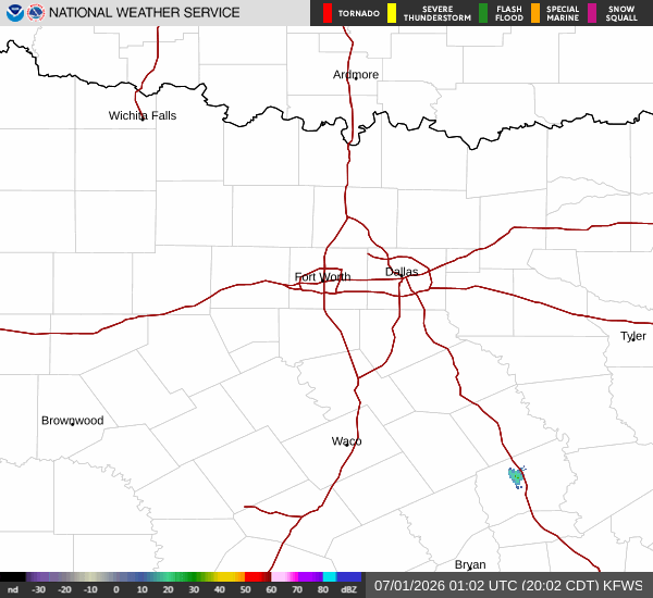 National Weather Service radar for North Texas (KFWS)
