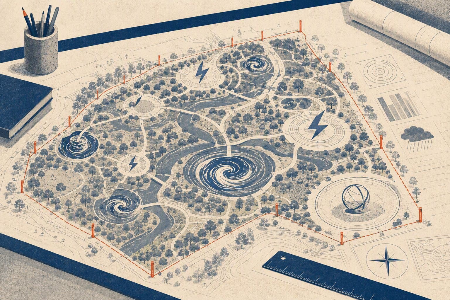 Outdoor Science Blueprint - illustration, Jake Team LLC