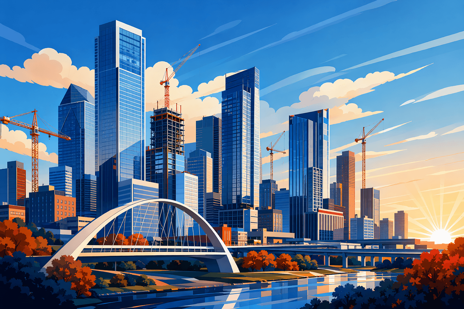 financial district growth - illustration, Jake Team LLC