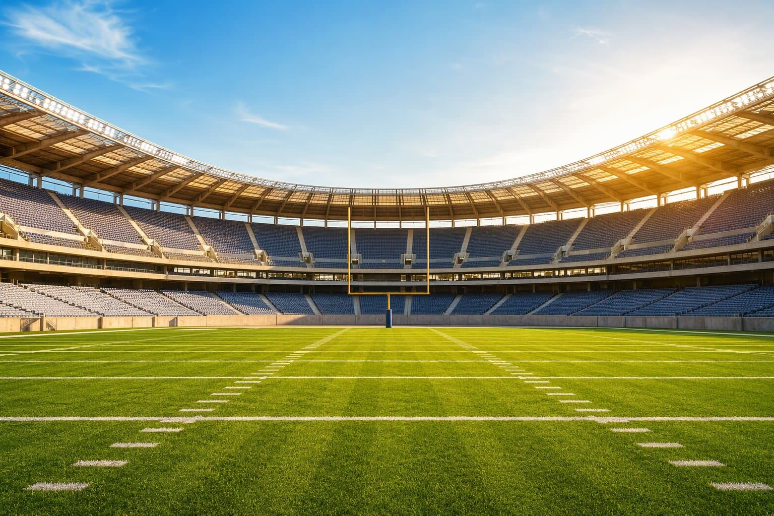 Sunlit Football Stadium - illustration, Jake Team LLC